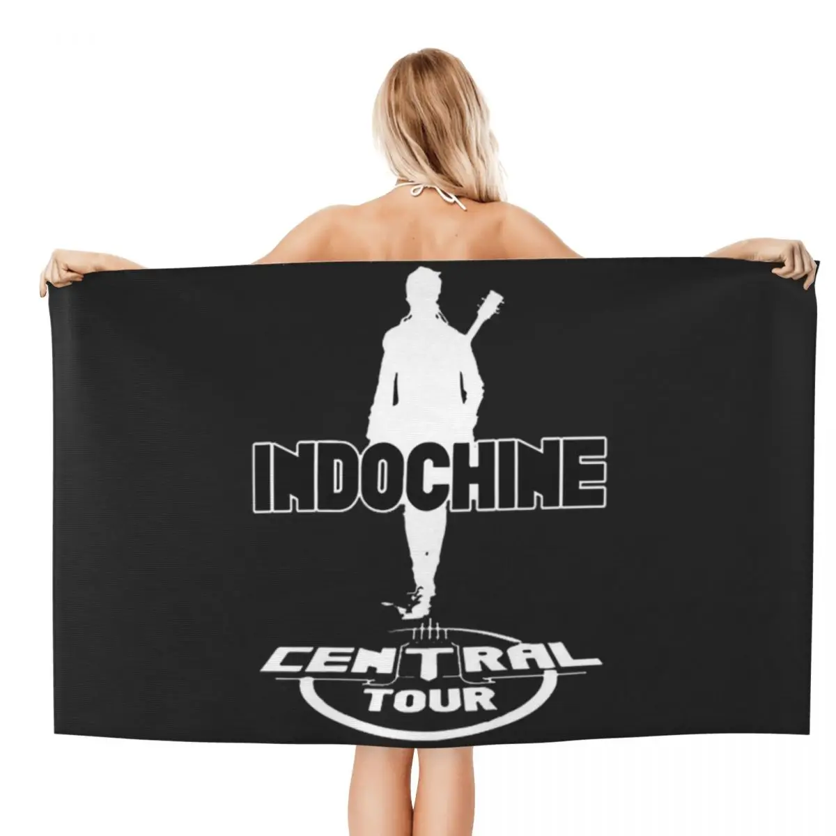 Custom Pop Rock Indochine Bath Beach Towel Microfiber Cross Shower Sports Yoga Towels