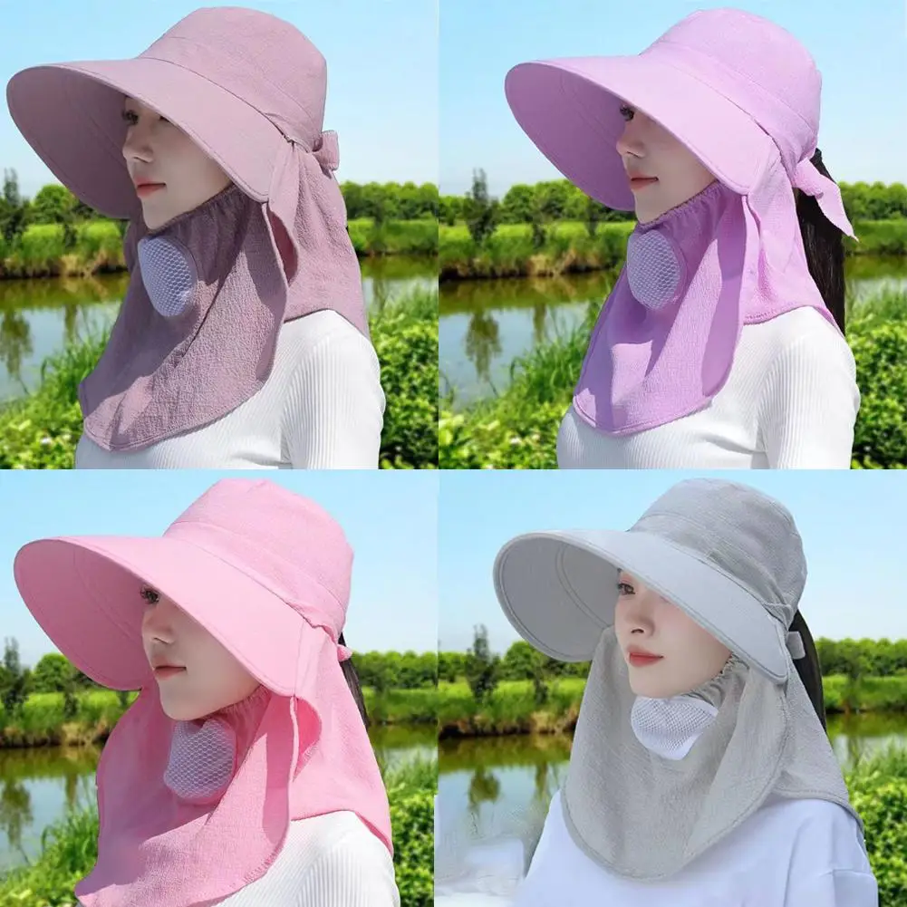 Women Screen Hat Fishing Shading Neck Tea Photography Face Windproof Covering Hiking Breathable Picking S W7t3