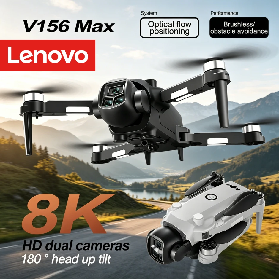 

Lenovo V156 MAX 8K Drone 5G Brushless Anti Drop Four Axis Long-Range Obstacle Avoidance Foldable Quadcopter RC GPS Dron