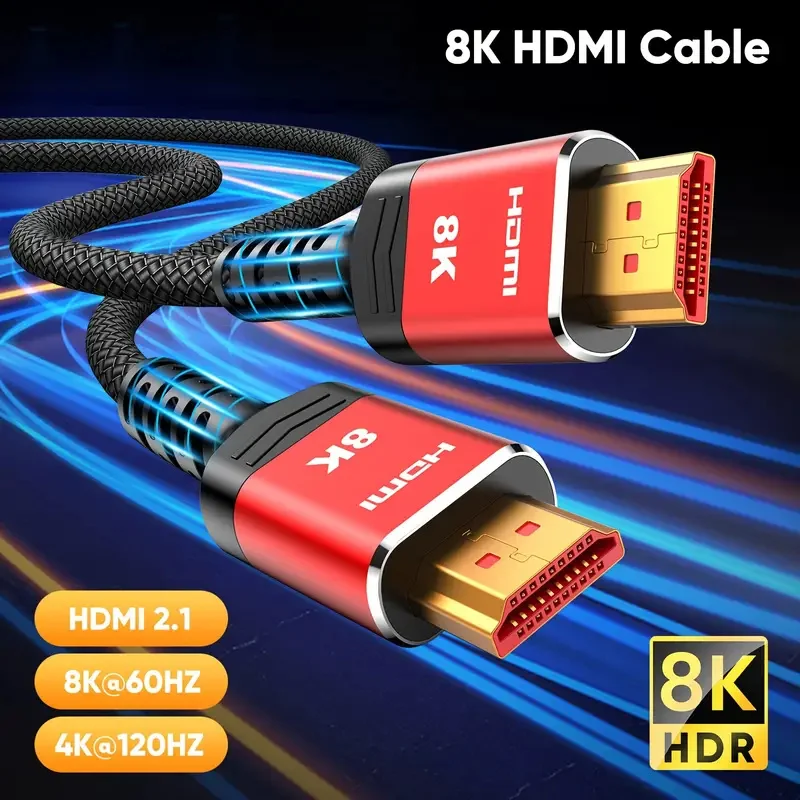 

MIZIQIER Long 8K HDMI 2.1 Cables 48Gbps high speed braided Cord-4K@120Hz 8K@60Hz Compatible With Roku TV/PS5/PS4/RTX 3080 3090