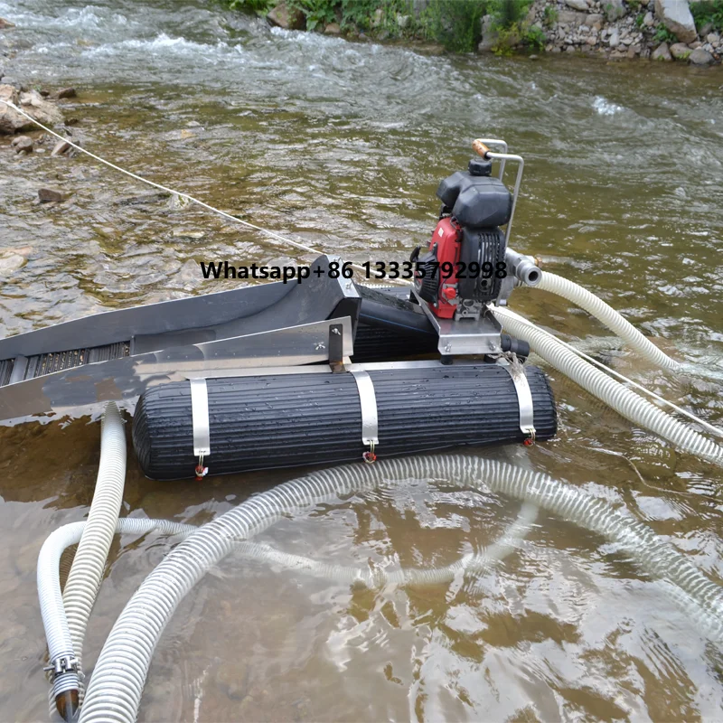 Mini Gold Exploration Dredge in the Water Gold Mining Underwater
