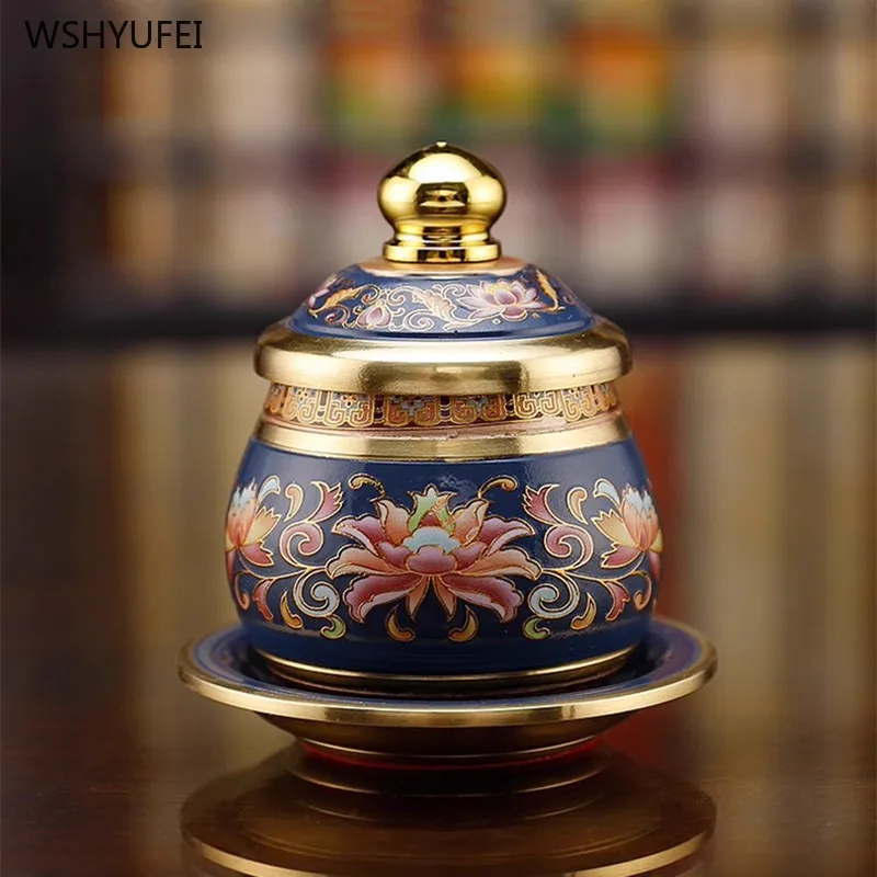 Metal Offering Buddha Cup Home Buddhist Temple Decoration Holy Water Cup Buddha's front Guanyin water purification cup