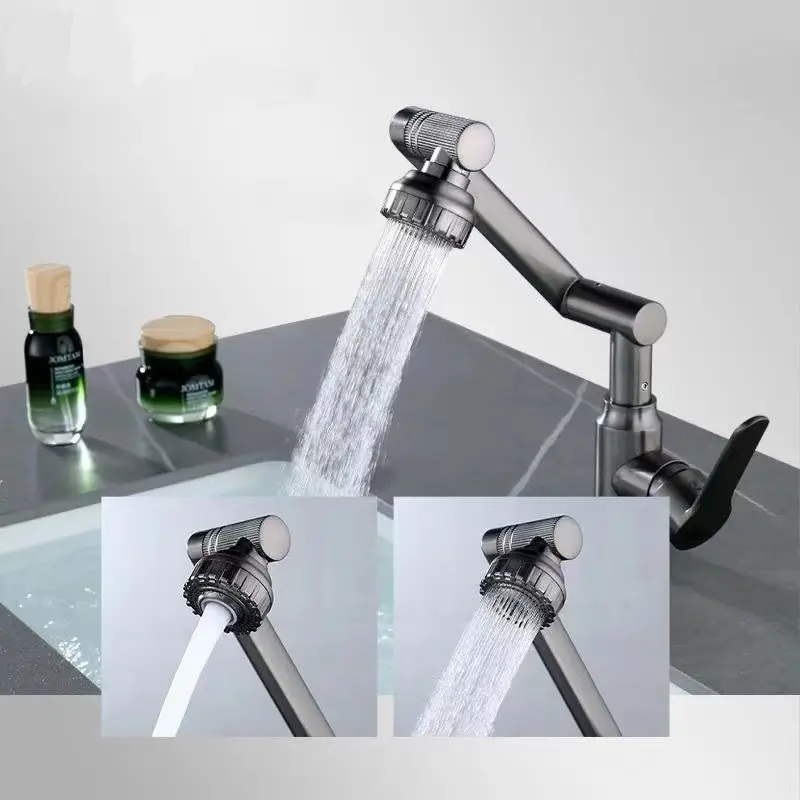 

360° Swivel Cold Hot Water Mixer Tap, Universal Faucet For Bathroom Wash Basin & Kitchen Sink, Rotatable Spout, Deck Mounted