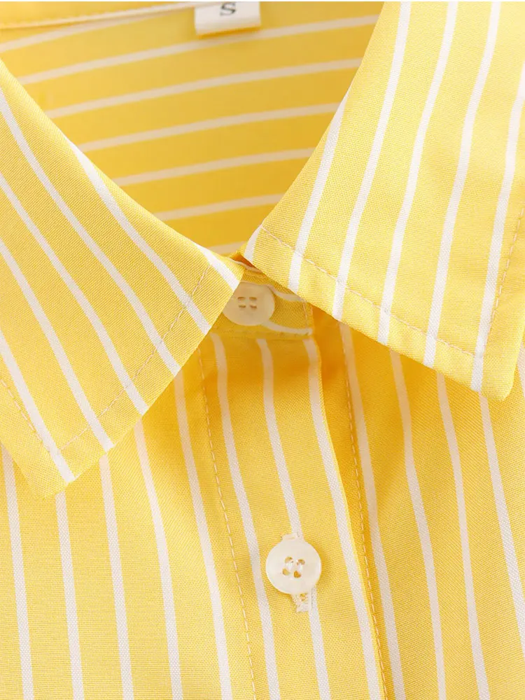 TRAF 2024 autumn  Shirt Woman Shirt For Women Shirt Striped Poplin Casual Loose Commuting Shirt Summer Women Party shirts