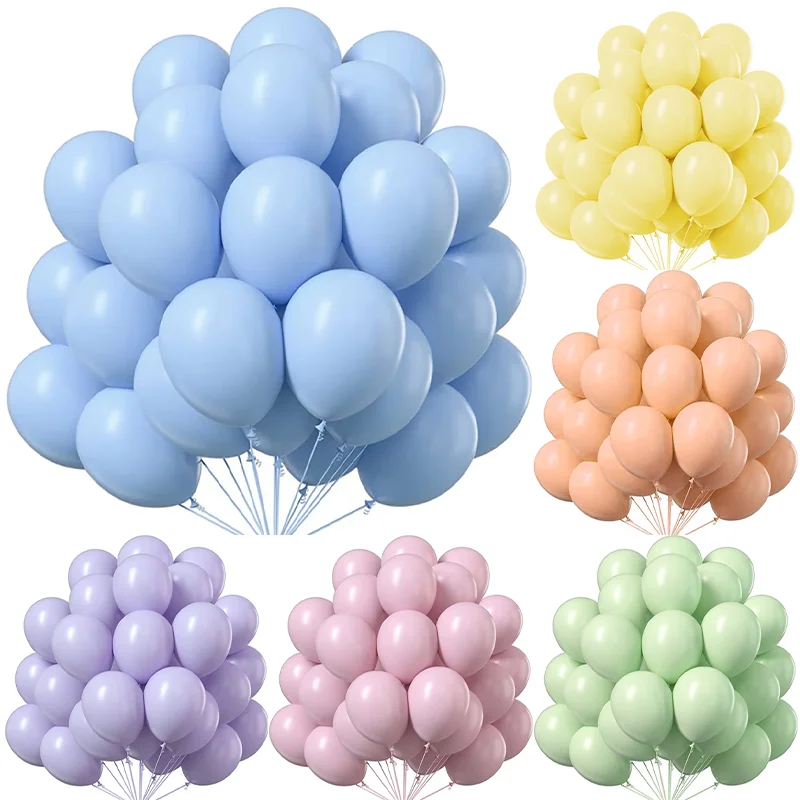 12Inch Macaron Latex Balloons Blue Pink Purple Yellow Color Balloon Wedding Kids Birthday Party Decor Baby Shower Helium Balloon