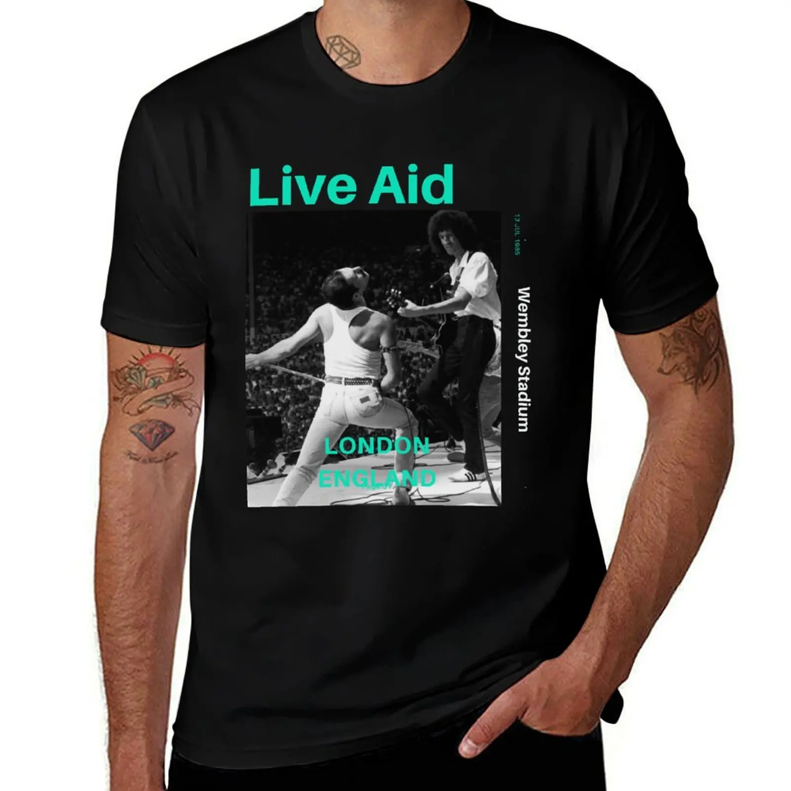 Live Aid at Wembley T-Shirt Casual Streetwear Short Sleeve Tee T-Shirt