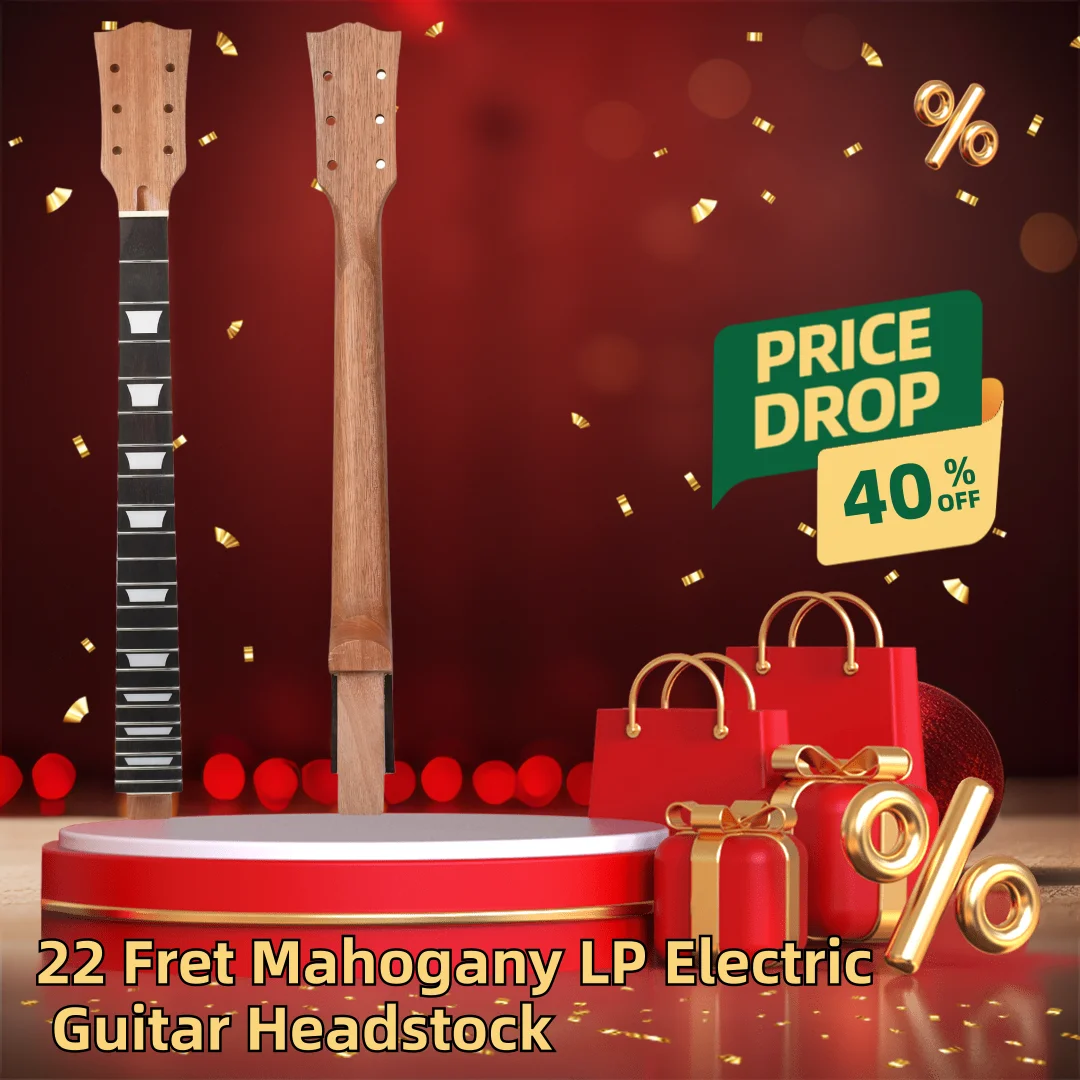 22 Fret Mahogany Electric Guitar Handle Designed for LP electric guitars it features a natural finish and white trapezoid inlays