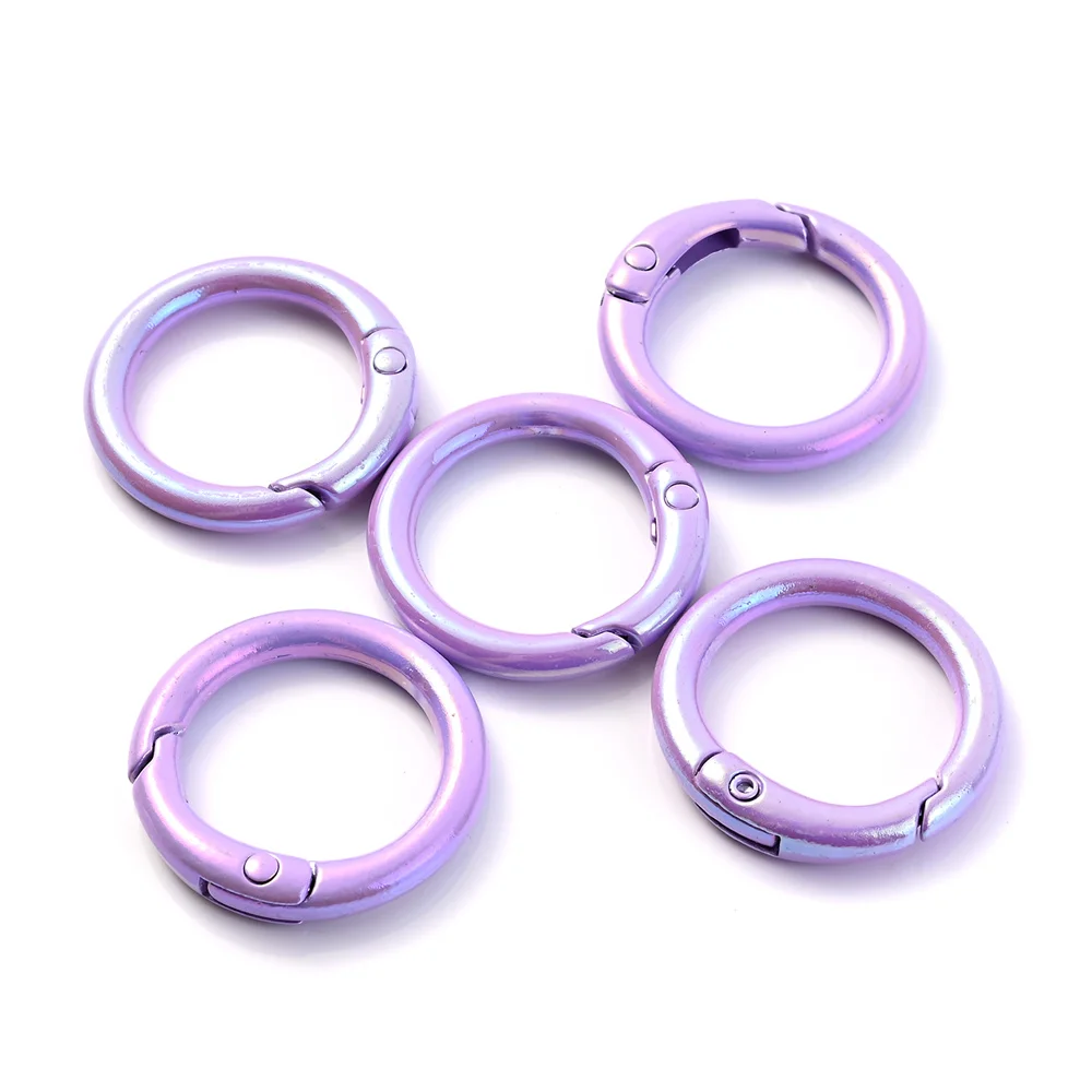 5pcs Colorful AB Round Spring Gate Ring Connectors