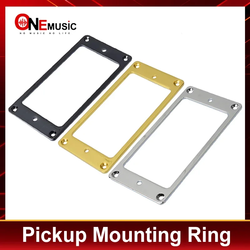 

4Pcs 70.5*39mm Metal Iron Flat Humbucker Pickup Ring for Electric Guitar Replacement - Black-Gold-Chrome