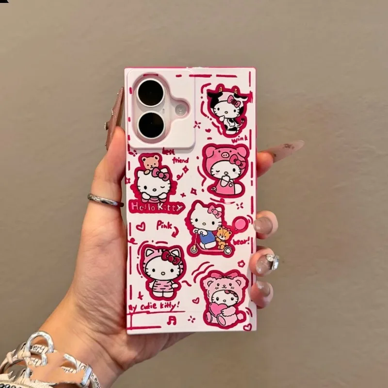 New Kawaii Hello Kitty Cute Cartoon Phone Case Anti Drop Soft Case Suitable for IPhone 17 16 15 14 13 12 11 X Pro Max