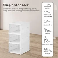 3/6 Layers Foldable Shoes Storage Box Transparent Sneaker Shoes Box Stackable Dustproof Cabinet Shoe Organizers Rack Shelf - Image 3