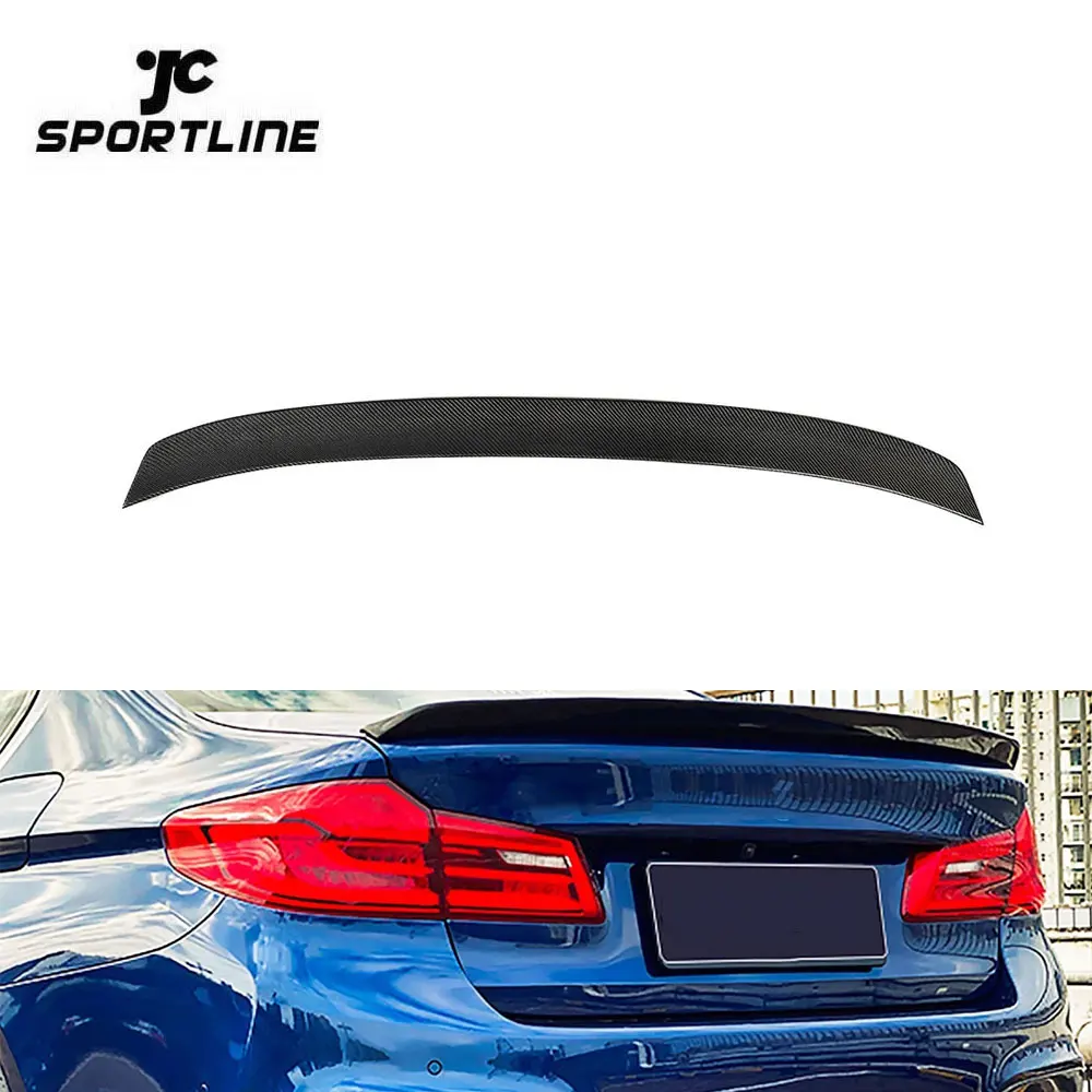 

For BMW 5 Series G30 F90 Carbon Fiber Rear Trunk Spoiler Boot Wing Lip | 520i 530i 530e 540i M550i M5