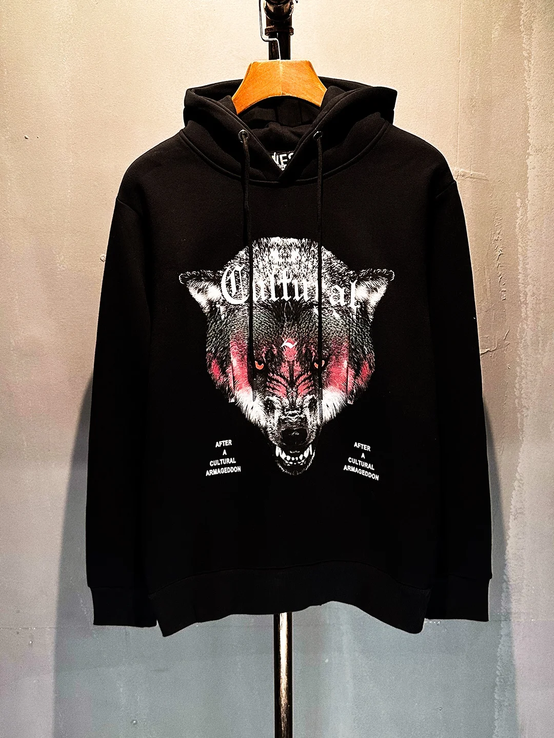 

Trendy Men's Cotton Hoodie Letter Leopard Head Digital Print round Ne Faionable Versatile Couple's Top Loose Fit Comfortable