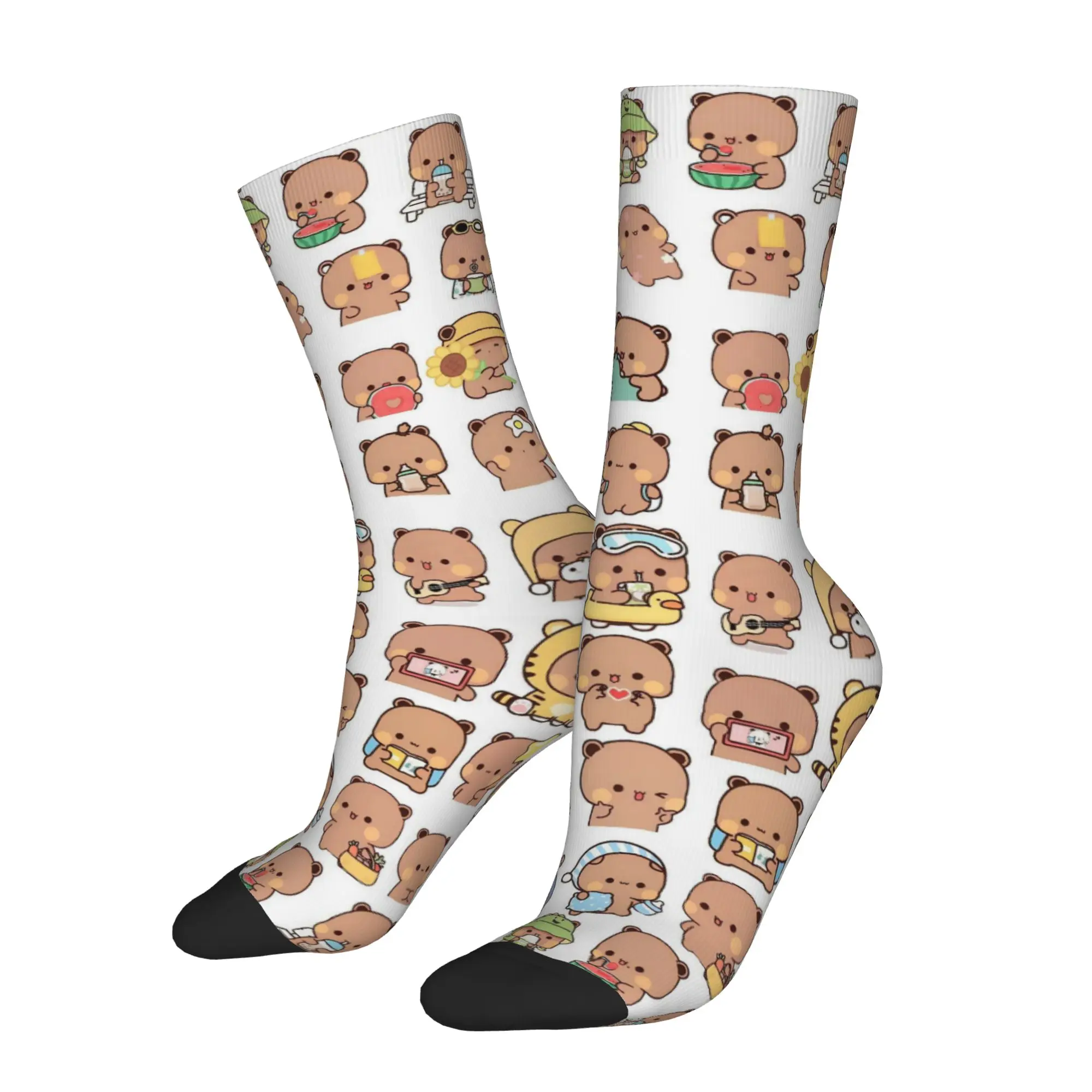 Autumn Winter Colorful Women Men Dudu Sticker Pattern Bubu Socks  Non-slip Football Socks