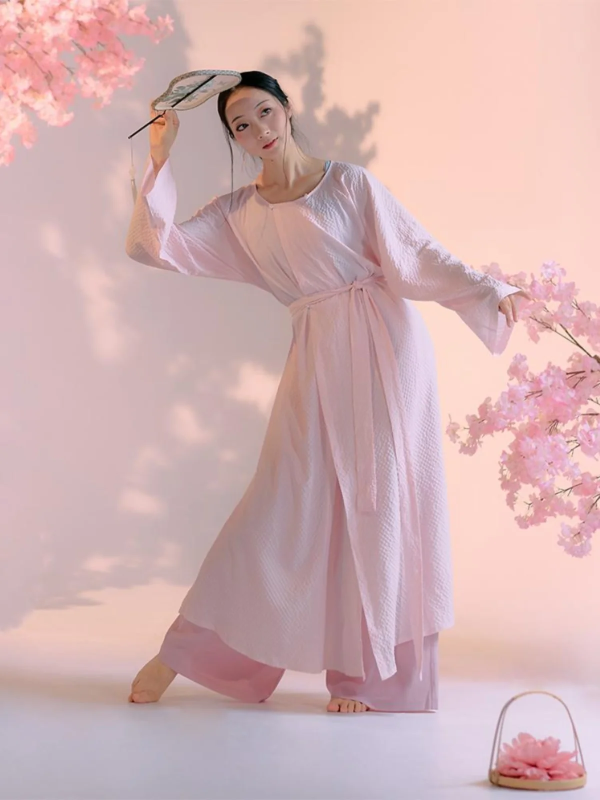 

Розовый танцевальный костюм Tang Dynas Ne Hanfu, широкие брюки, новый китайский классический женский комплект Faion на осень