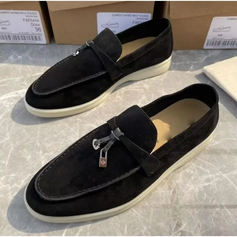 2024 Nieuwe mode-casual damesschoenen met platte zolen, luie loafers met één pedaal en franjes Zapatillas Mujer