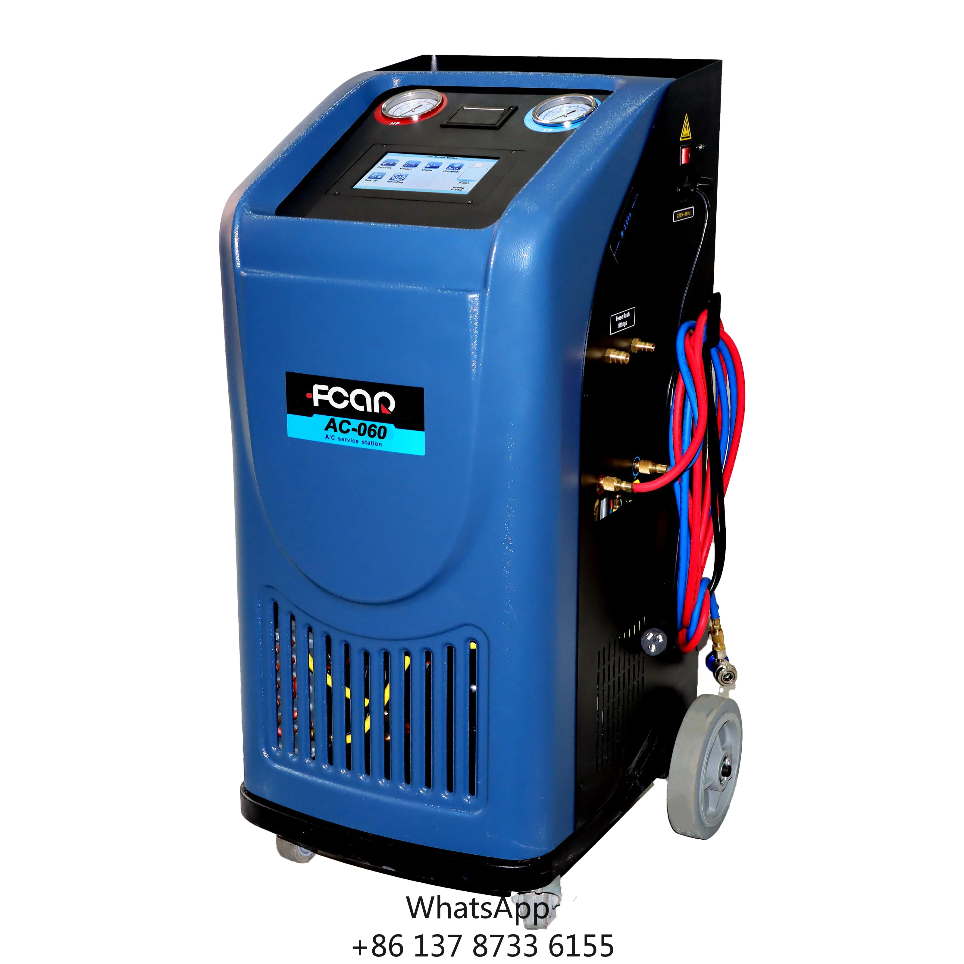 Estación de servicio FCAR AC-060 A/C, inyección de tinte UV, máquina de recuperación de Gas R1234yf totalmente automática, herramientas de servicio de aire acondicionado para coche