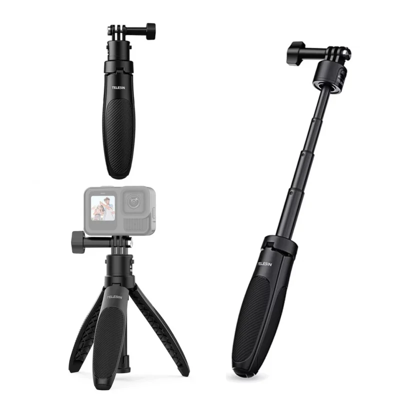 

TELESIN Portable 15-40cm Telescopic Selfie Stick Tripod Combo Quick Release Mount for GoPro 13/Insta360/DJI Osmo Action Cameras