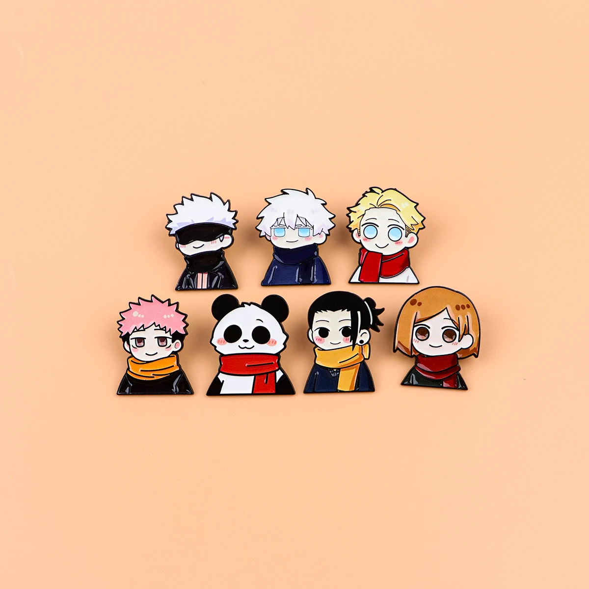 7-teiliges Manga-Jungen-Emaille-Pin-Set, Cartoon-Panda-Brosche für Mäntel, Damenbroschen, Anime-Reversnadeln, Schmuckgeschenk für Fans und Freunde – Detail 5