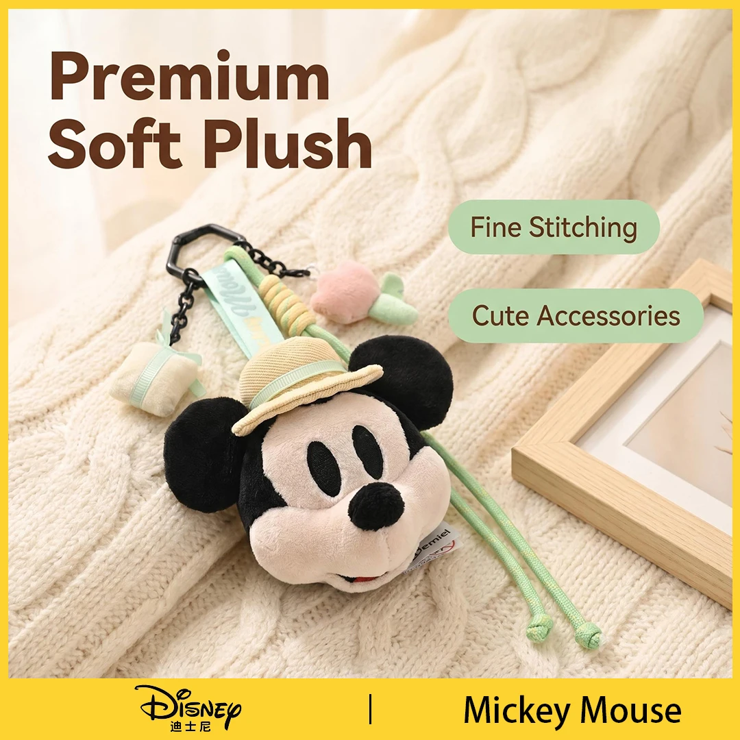 Potdemiel Disney Mickey Mouse Plush Key Chain Figure Classic Summer Theme Doll Phone Charm Key Ring Kids Gift Toy Collectible view 2