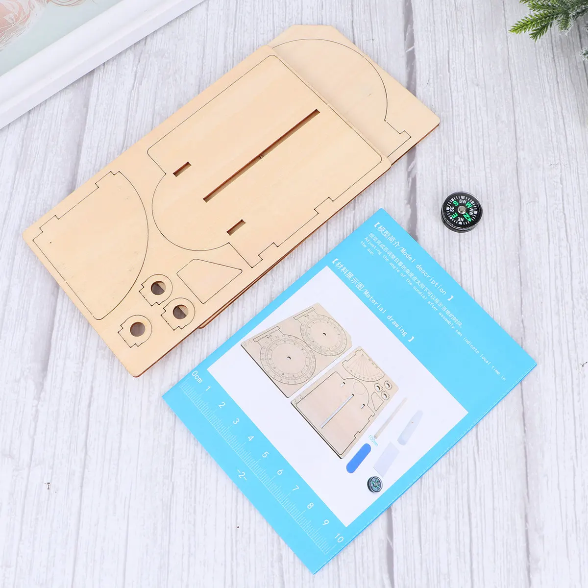 

1Pcs Sundial Clock Wooden DIY Educational Scientific Assembly Aid for Kids Learning Developmental Skills Stem Teaching