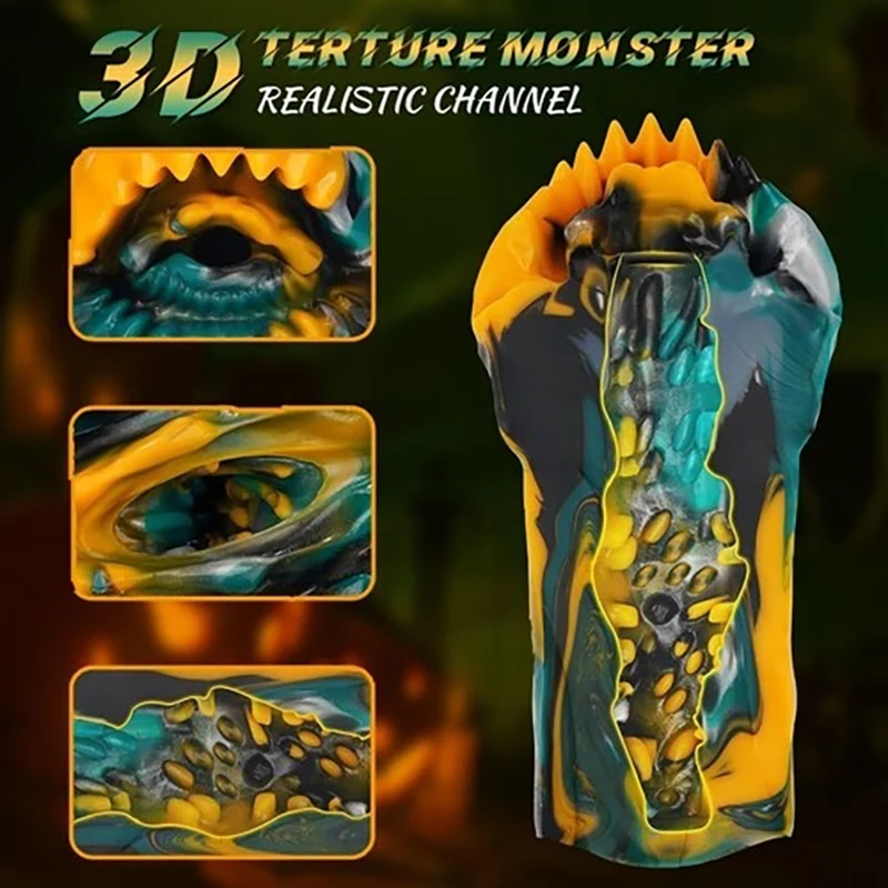 Regalo de Navidad Juguetes sexuales texturizados de silicona para hombres Venta al por mayor Juguete sexual de fantasía Taza de masturbación de mano Garganta profunda Dientes suaves