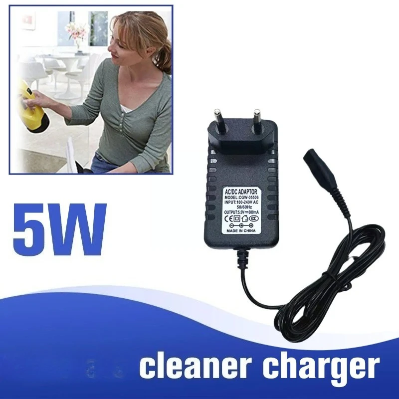 

Karcher Window Vacuum Cleaner Charger Adapter 5.5V 600mA EU/UK Plug Cable Compatible with WV2 WV5 WV55 WV70 WV75 G8T2