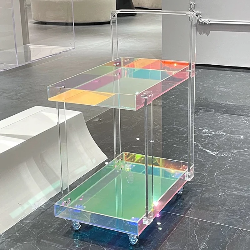 

Creative Colorful Acrylic Coffee Table, 2-Story Storage Rack, Living Room Side Table, Storage Desk Tea Table, Bedside Cabinet