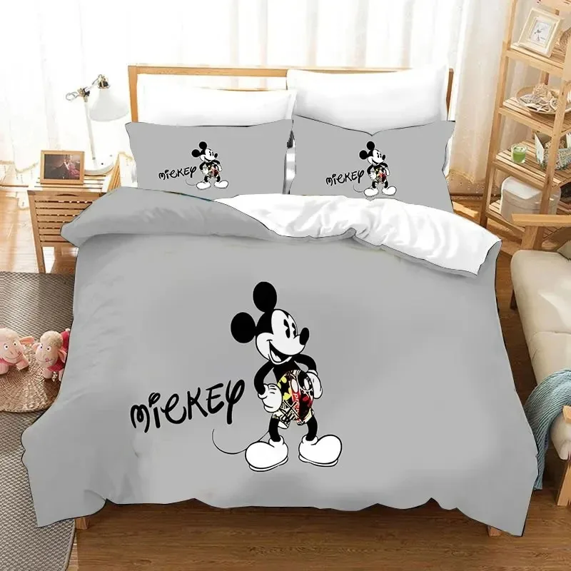 Mickey Mouse duvet cover pillowcase Disney, boy girl bedding set cute home room bedroom décor, kids gift queen size double bed