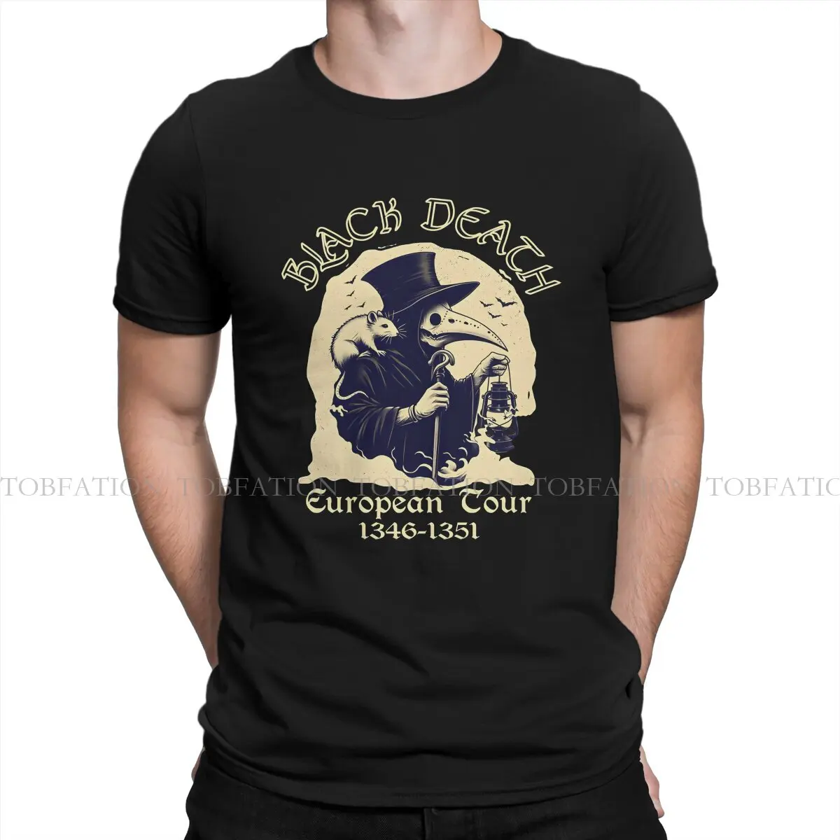 Black Death European Unique TShirt Plague Doctor Casual T Shirt 100% Cotton Newest T-shirt For Men Women