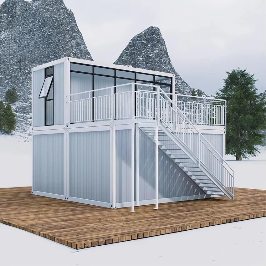 Поставщик Недорогой модульный блок Домашняя раковина Дешевые сборные контейнерные домики Двухэтажный 2-этажный сборный модульный дом для Европы