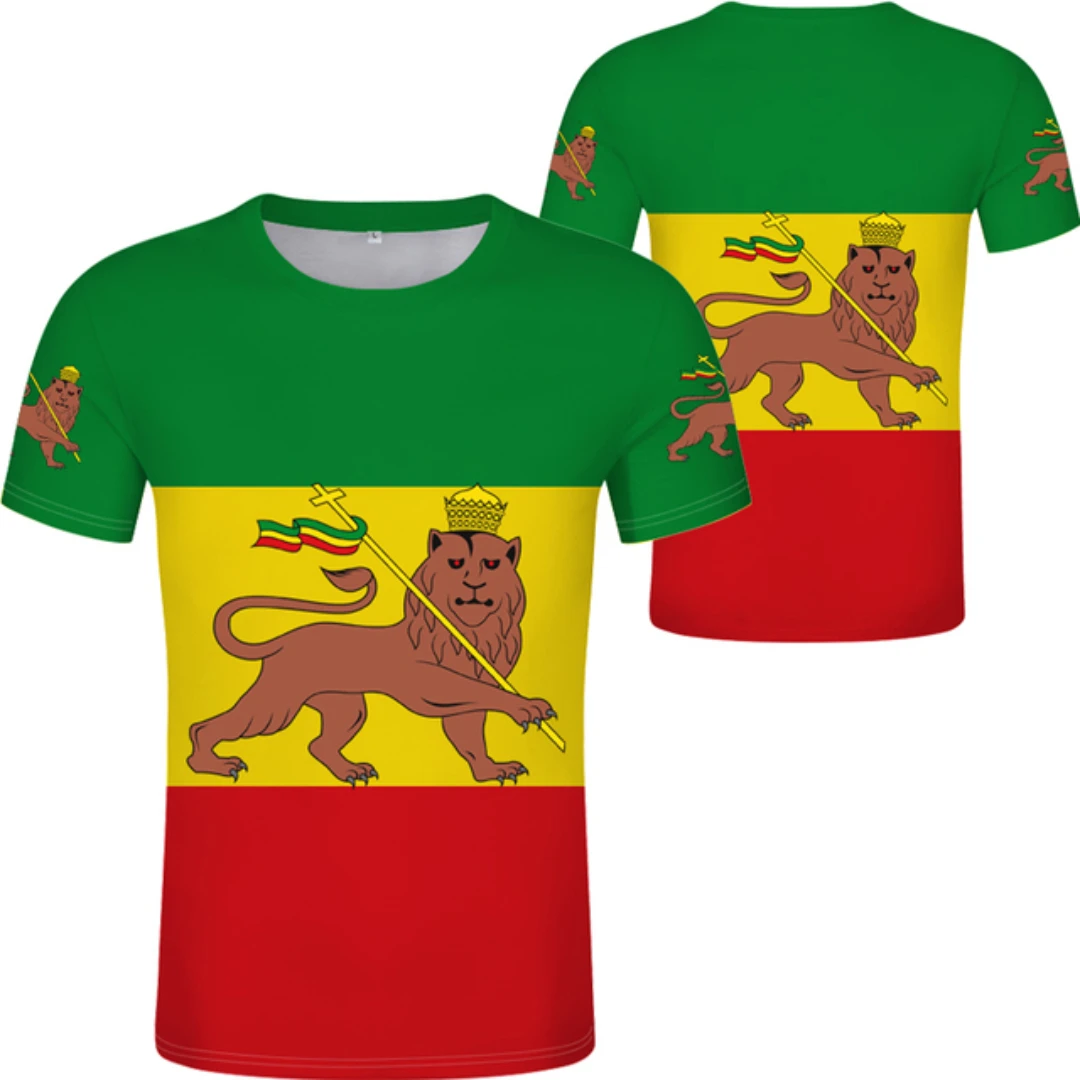 Judah Ethiopian Flag Print 3d Printed Men's Short Sleeve Men's Shirt Summer t-Shirt Quality Fashion Trend Streetwear T Shirt