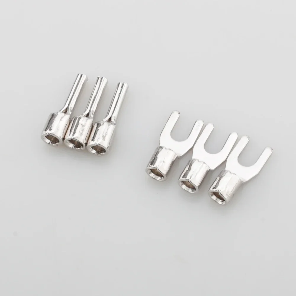 VIBORG VP201R + VP202R conector de alimentación de alta gama chapado en rodio de cobre puro para terminal Y 3 pala + 3 plátano