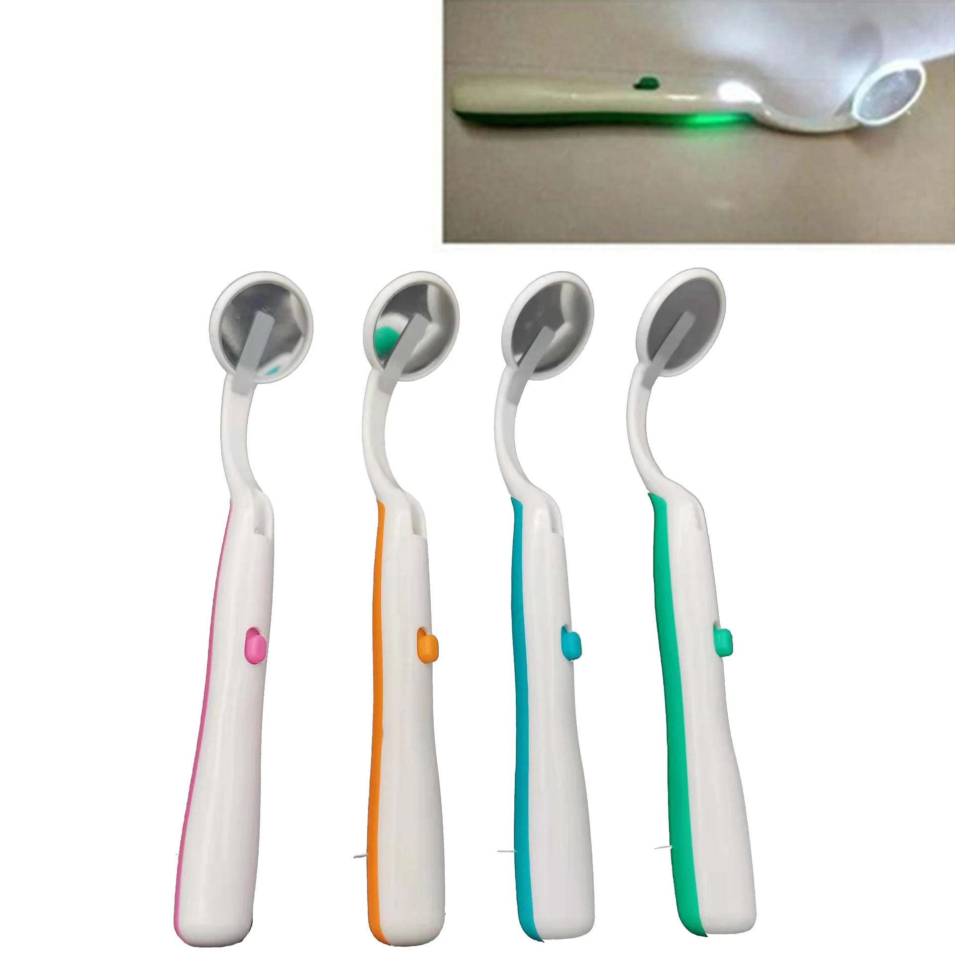 Espejo Led Dental antiniebla, herramienta con mango de plástico para dentista, limpieza de dientes, inspección, instrumento de dentista, 1 Uds.