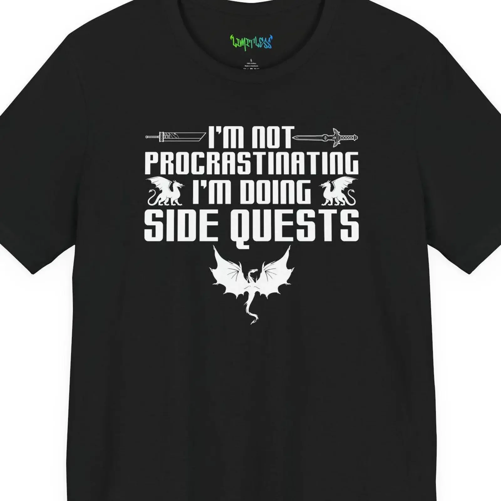 I amp 39 m Not Procrastinating Doing Side Quests T Shirt Funny RPG Gamer vintage Washed Breathable Slightly Stretched Versatile