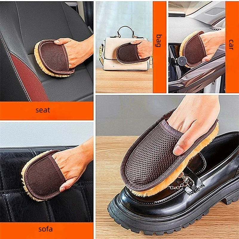 

Universal Shoe Cleaning Cloth Glove Style Soft Plush Polishing Towel Leather Shoe Care Shine Polishing Cloth