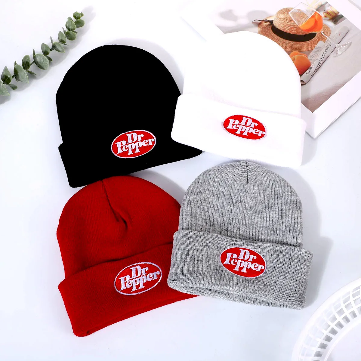 2026 New Creative Bean Hat Letter Embroidered Knitted Hat Autumn Winter Windproof Warm Hat Casual Unisex Boundless Hat CJCYMZ086