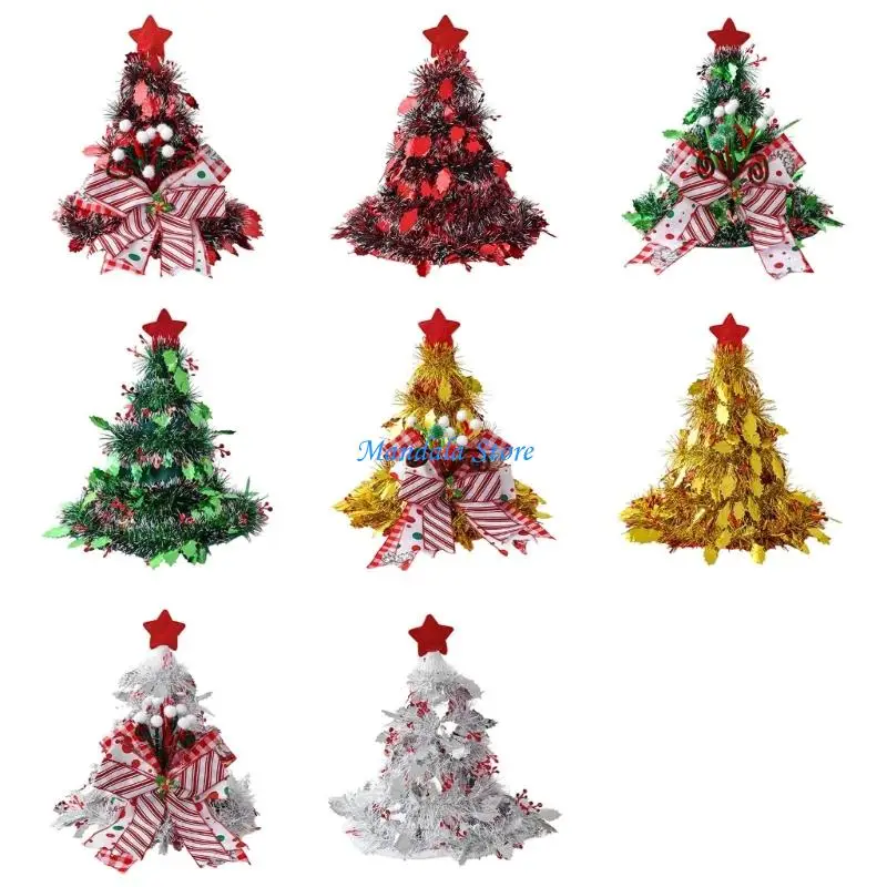 

U2JC Christmas Tree Top Decoration Santa Hat Quick Installation No Tools Required