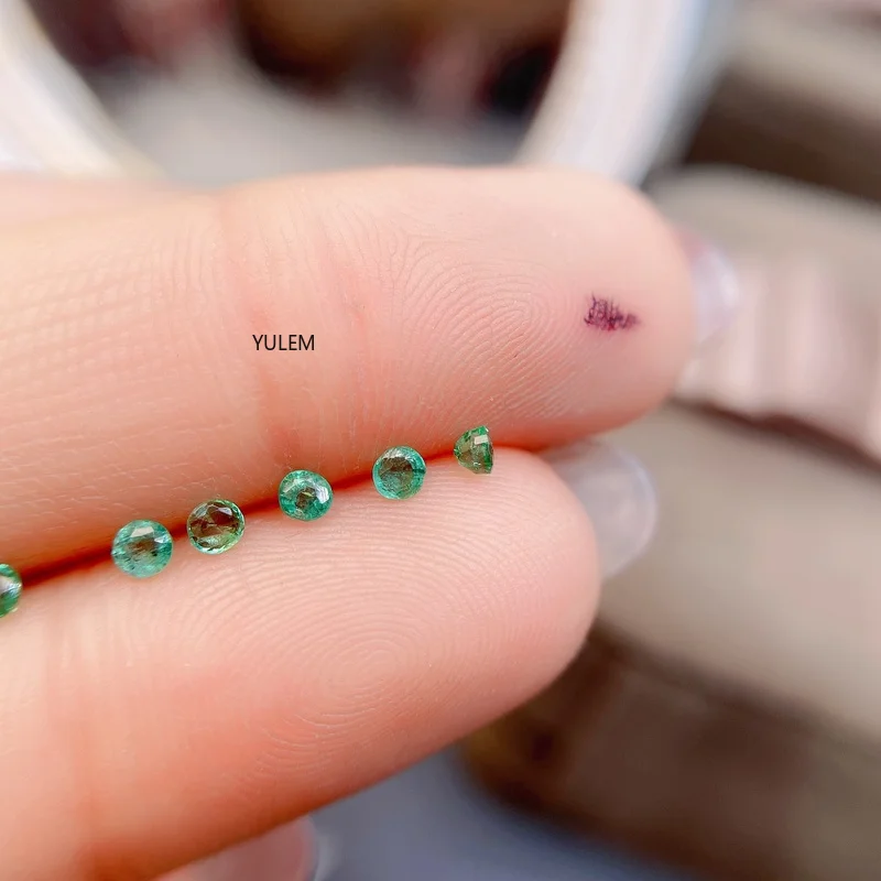 

YULEM High Quality Emerald Loose Stone 2mm Round Shape with VVS DIY Good Choose for Jewelry Set Ring Earring