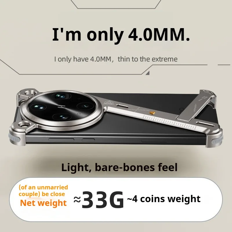 Eary for Oppo Find X8 Ultra Phone Case With Stand Metal Bumper Aluminum Frameless Shockproof Protector Cover Minimalist Shells