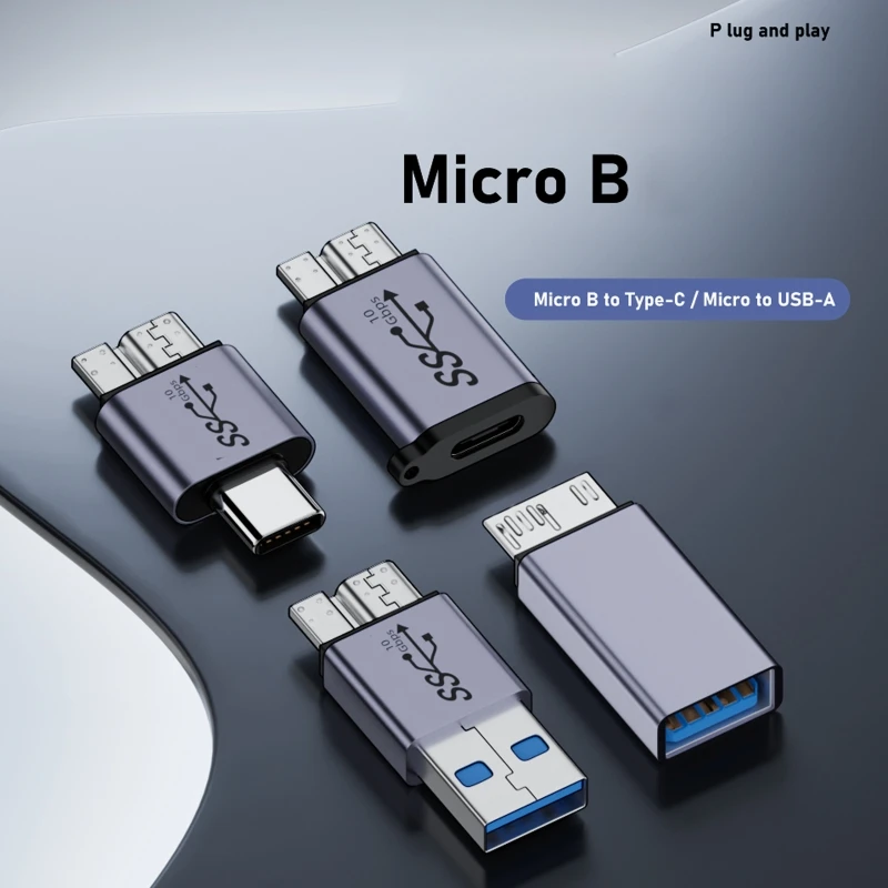 USB C TO Micro B USB 3.0อะแดปเตอร์ชนิด C ตัวเมียเป็น Micro B ตัวผู้ไมโคร3.0ชาร์จเร็ว USB Micro Type C ความเร็วสูงสำหรับแล็ปท็อป HDD