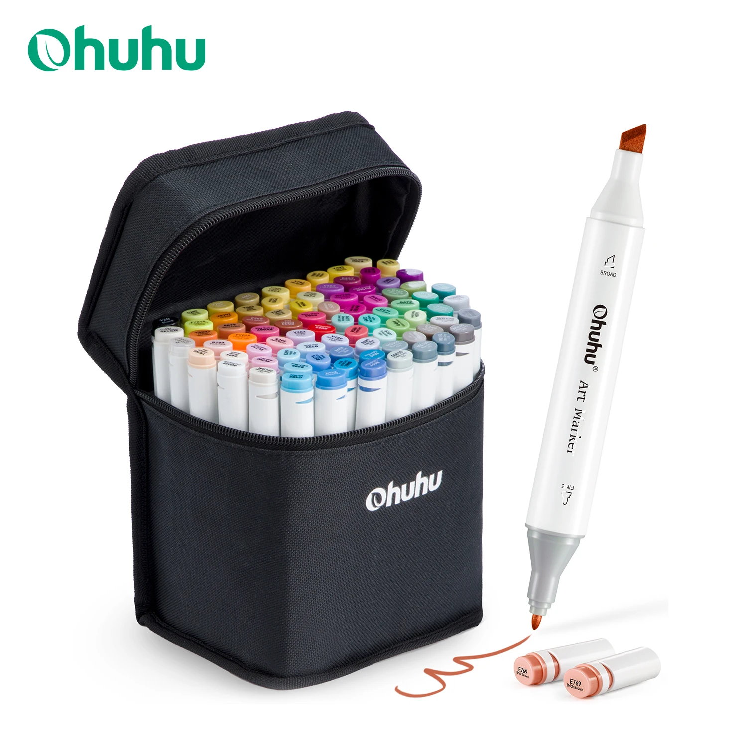 

Ohuhu Oahu 80 Colors Marker Pen Set Alcohol Art Markers Dual Tips Felt Pen Sketching Drawing Graffiti Manga School Art Supplies