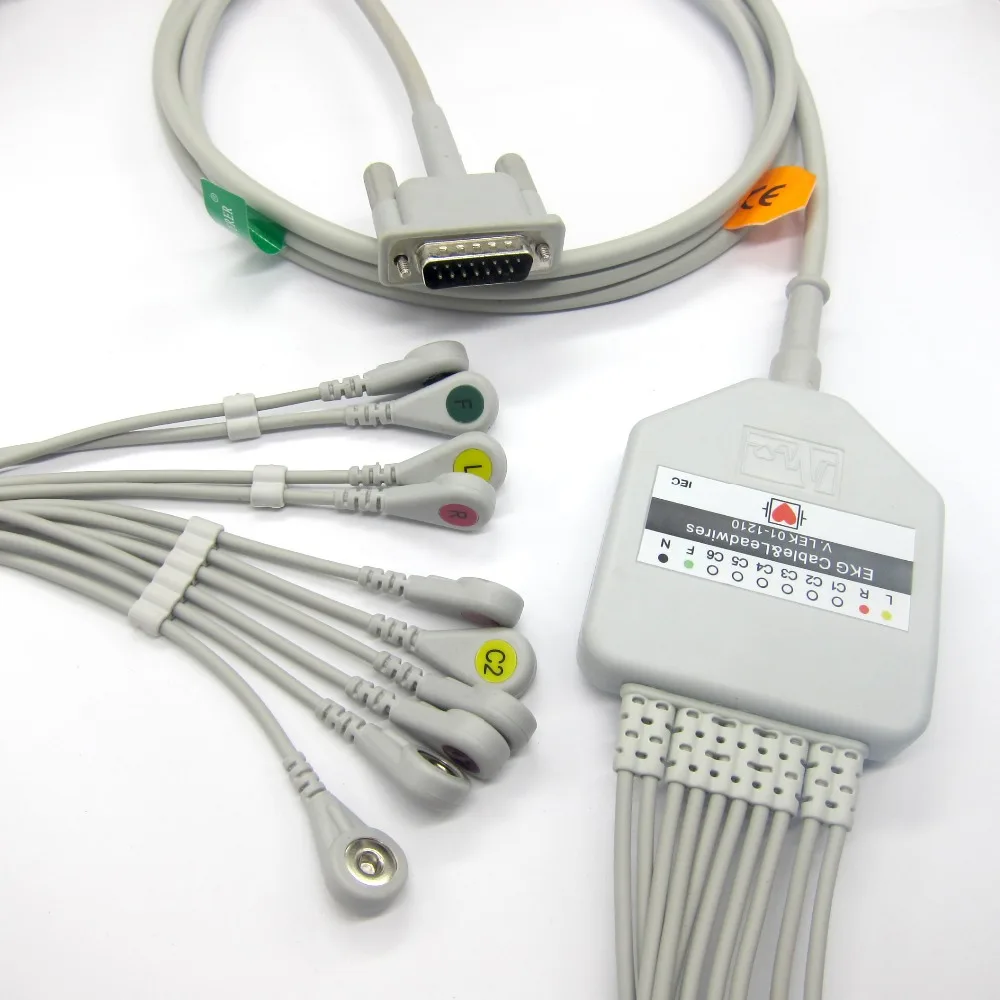 HP EKG cable with 10 leadwires Popular EKG CABLE SNAP