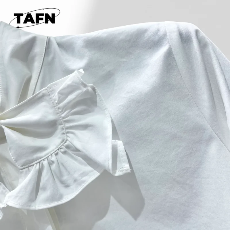 المرأة قميص أبيض كلاسيكي زر بلوزة المرأة الطبقات قميص الشيفون كم طويل بلوزة طويلة الأكمام مريحة FitAH0163