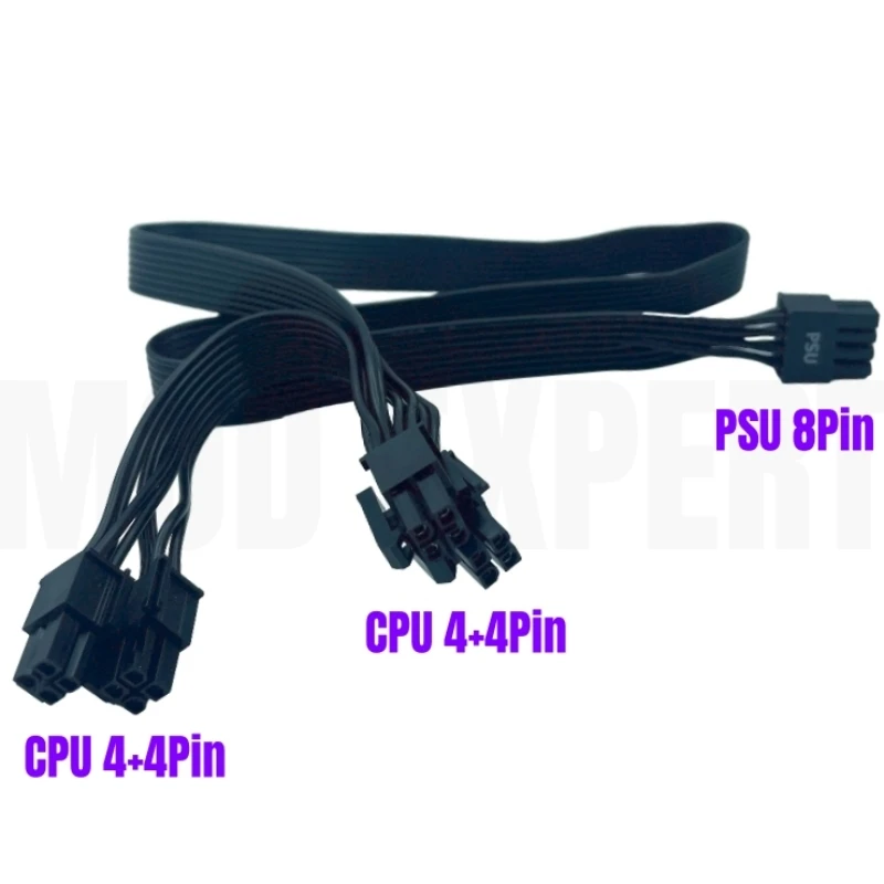 8Pin to Dual 4+4Pin CPU Power Cable for Seasonic Platinum P-Series 1200W, 1050W, 860W, 760W, 660W Modular Power, 60+20CM 18AWG