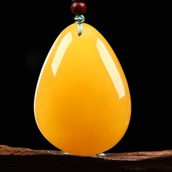 Amber beeswax pendant chicken oil yellow water drop pendant amber necklace female