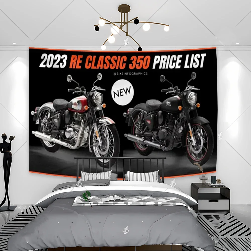 Cool Black Silver Motorcycle Tapestry Garage Club Industrial Style Bar Decoration Bedroom Sheets Background Cloth