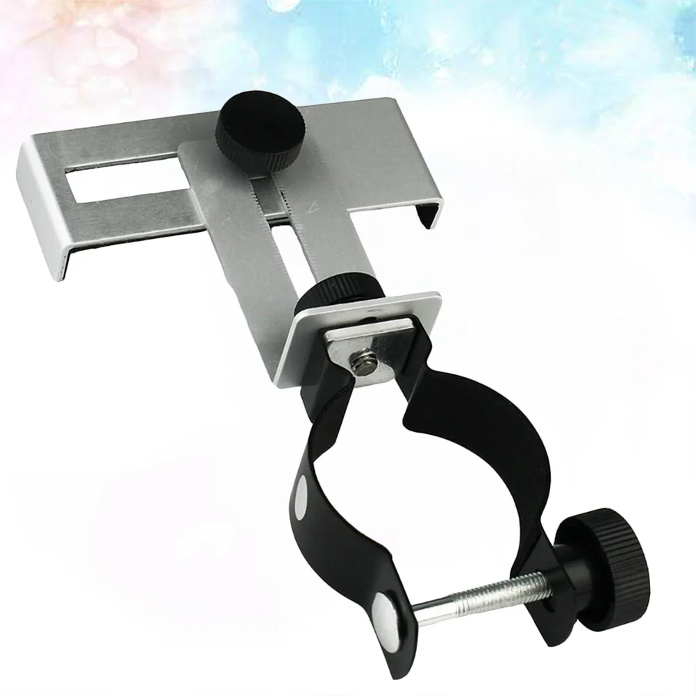 Cell Phone Holder Telescope Mobile Photography Stand Microscope Bracket Mount Silver