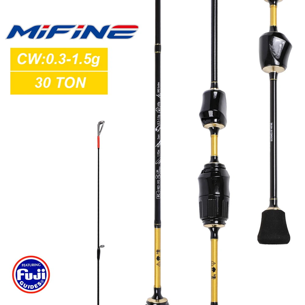 

Mifine MOTRAL DRAW Ultralight XUL Spinning Fishing Rod Lure 0.3-1.5G 30T Carbon Fiber Fuji/RA Rings Solid Tips For Trout Fishing