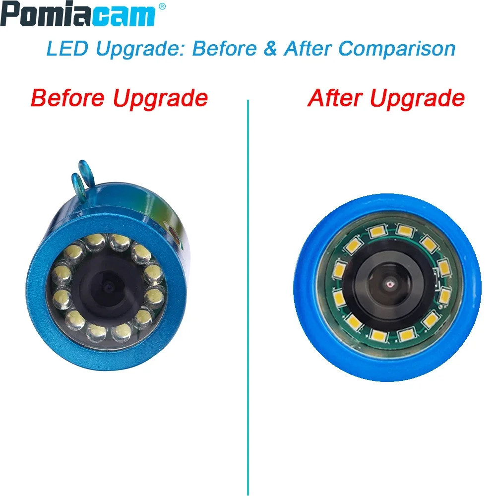 F01S Accessori per telecamere subacquee per pesca Cavo impermeabile 12 luci per visione notturna a LED IP68 Luce bianca 15M 30M 50M